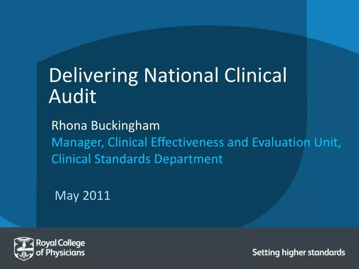 delivering national clinical audit