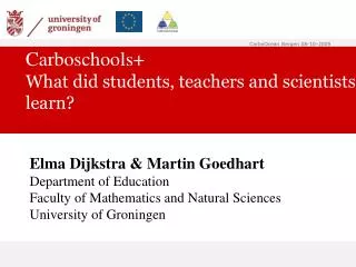 Carboschools+ What did students, teachers and scientists learn?