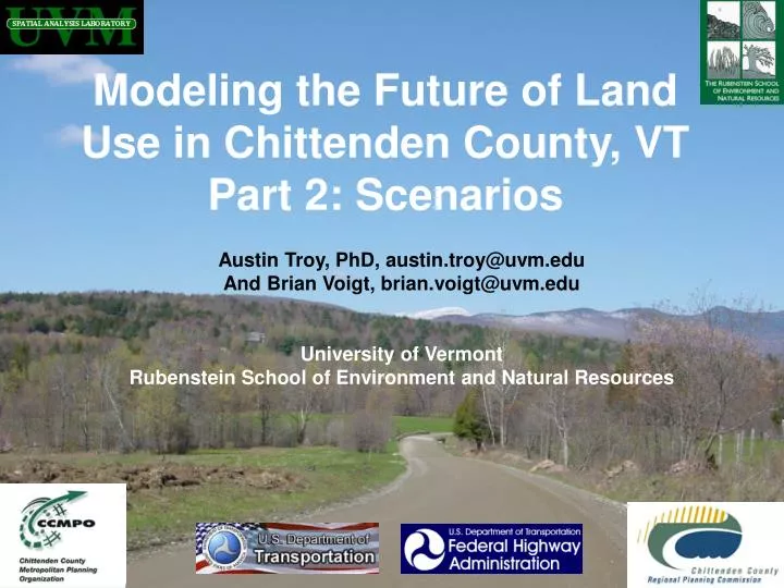 modeling the future of land use in chittenden county vt part 2 scenarios