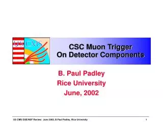 CSC Muon Trigger On Detector Components