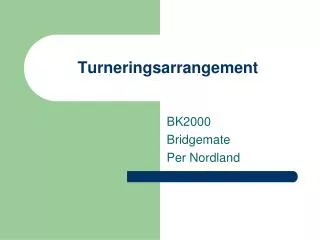 turneringsarrangement