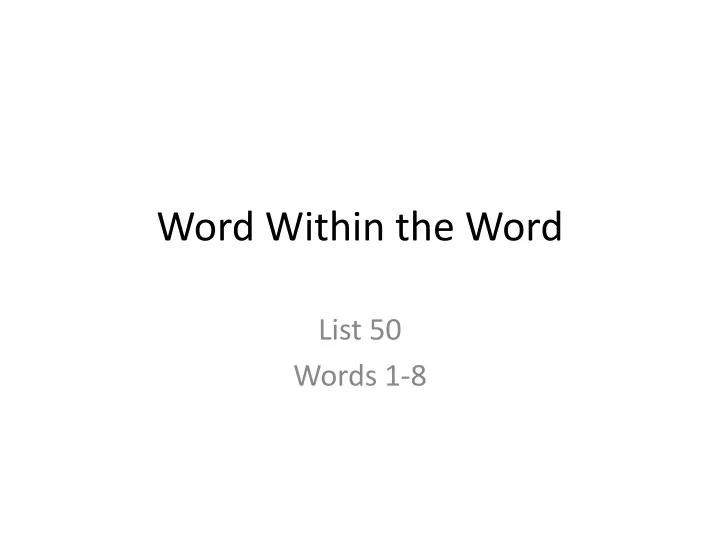 word within the word