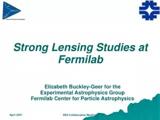 Strong Lensing Studies at Fermilab
