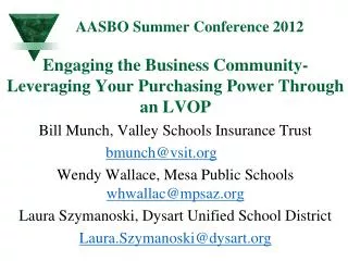 AASBO Summer Conference 2012