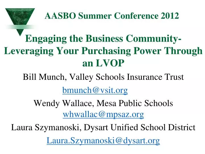 PPT AASBO Summer Conference 2012 PowerPoint Presentation, free