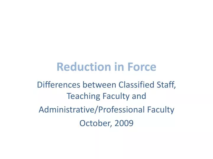 reduction in force