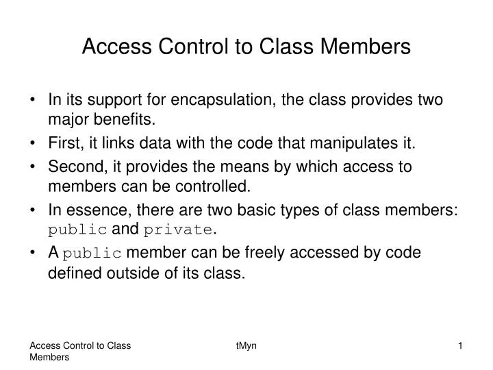access control to class members