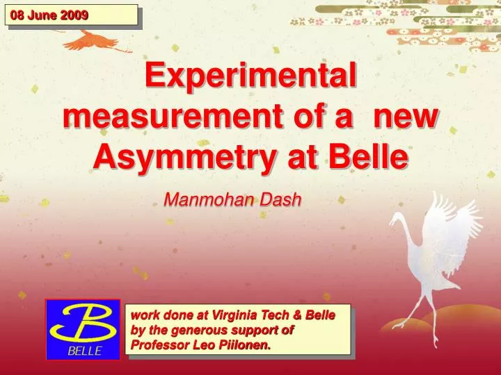 experimental measurement of a new asymmetry at belle