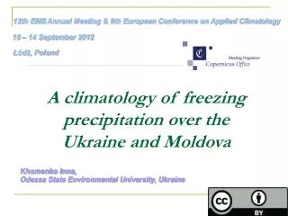 A climatology of freezing precipitation over the Ukraine and Moldova