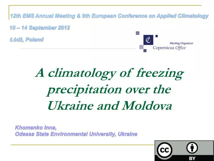 a climatology of freezing precipitation over the ukraine and moldova