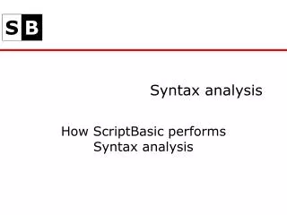 Syntax analysis