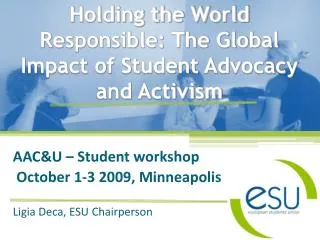 Holding the World Responsible: The Global Impact of Student Advocacy and Activism