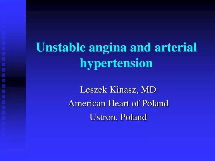 unstable angina and arterial hypertension