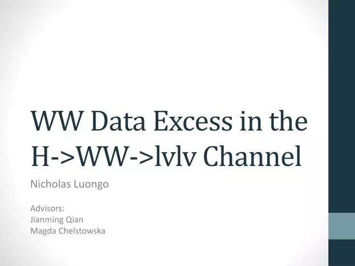 ww data excess in the h ww lvlv channel