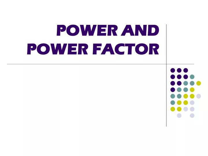 power and power factor