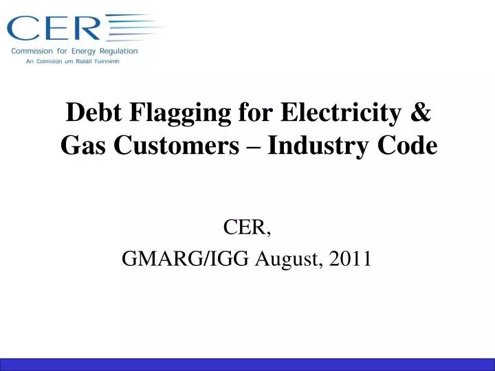 debt flagging for electricity gas customers industry code