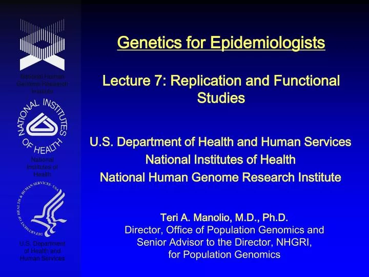 genetics for epidemiologists lecture 7 replication and functional studies