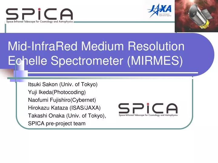 mid infrared medium resolution echelle spectrometer mirmes