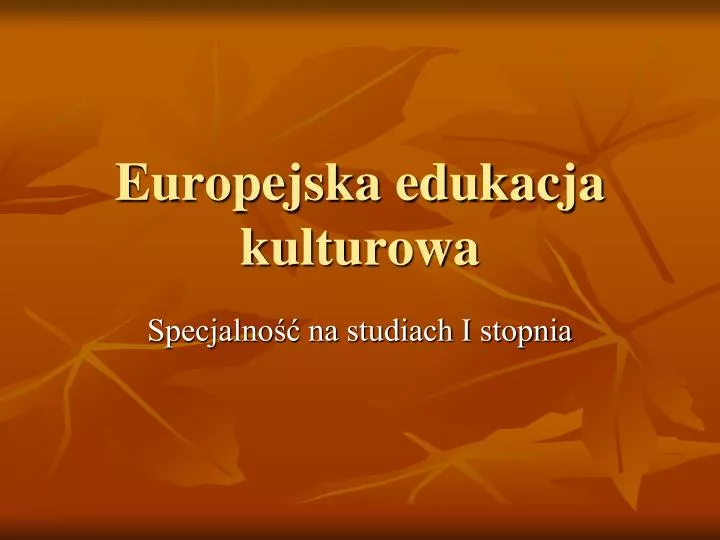 europejska edukacja kulturowa