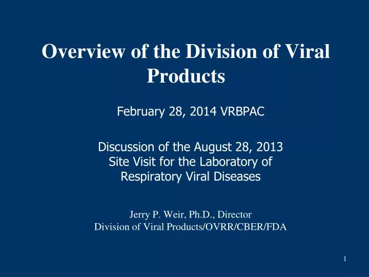 overview of the division of viral products