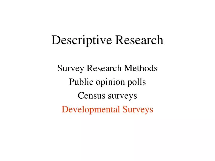 descriptive research