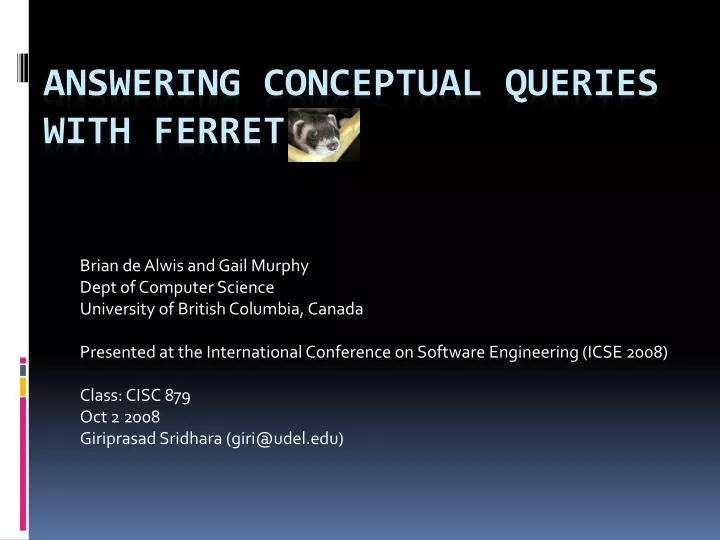 answering conceptual queries with ferret
