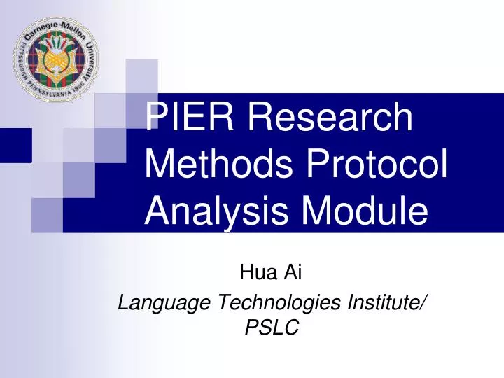 pier research methods protocol analysis module