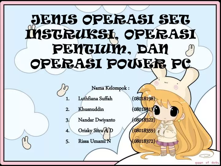 jenis operasi set instruksi operasi pentium dan operasi power pc