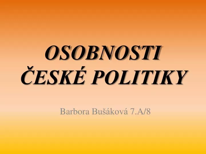 osobnosti esk politiky