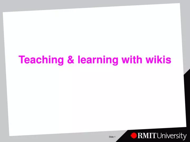 teaching learning with wikis