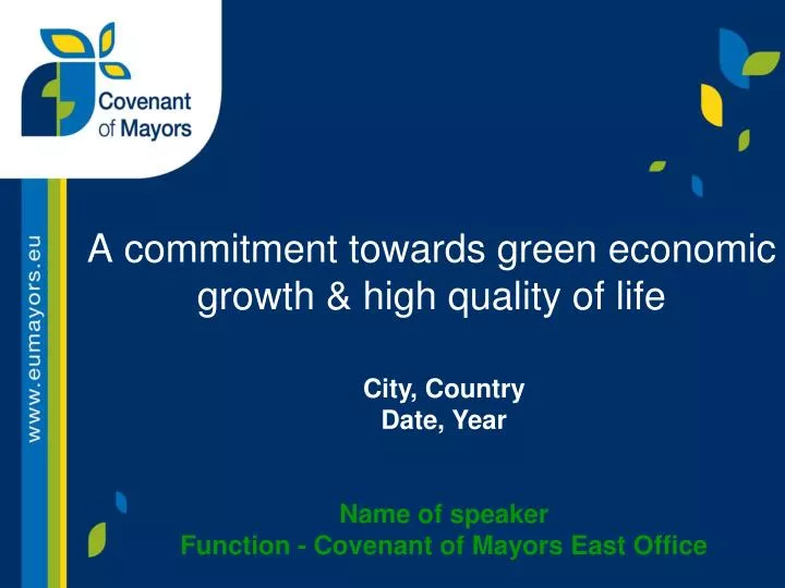 a commitment towards green economic growth high quality of life