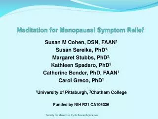 Meditation for Menopausal Symptom Relief