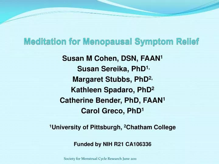 meditation for menopausal symptom relief