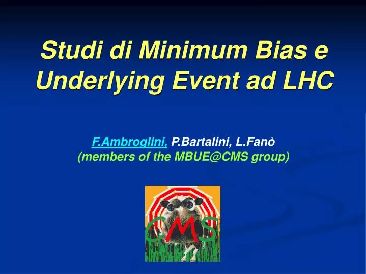 studi di minimum bias e underlying event ad lhc