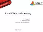 Excel VBA - podstawowy - slide 1