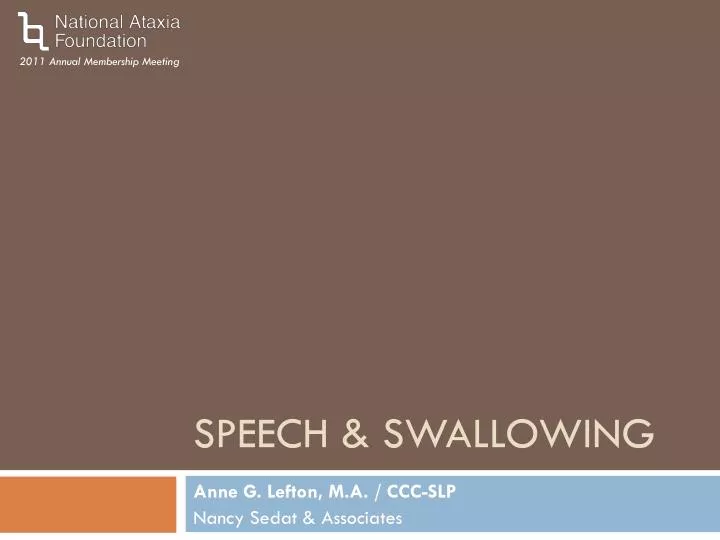 speech swallowing