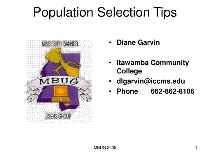 population selection tips