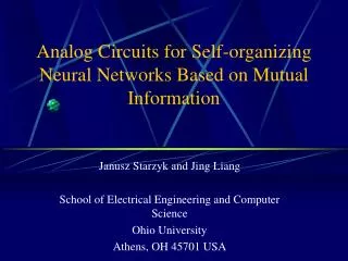 Analog Circuits for Self-organizing Neural Networks Based on Mutual Information