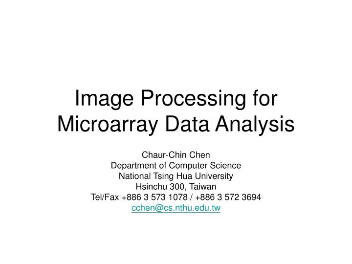 image processing for microarray data analysis