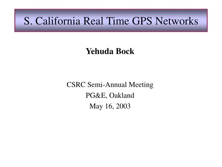 s california real time gps networks