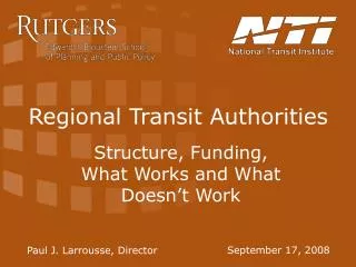 Regional Transit Authorities