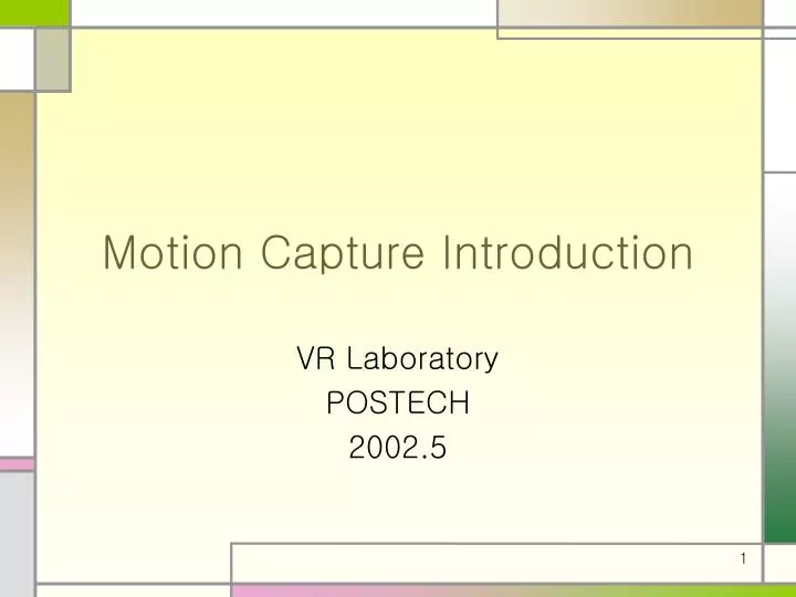 motion capture introduction