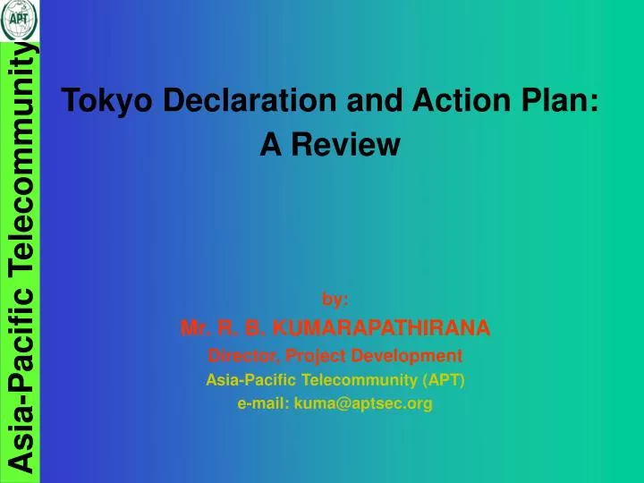 tokyo declaration and action plan a review