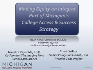 Making Equity an Integral Part of Michigan's College Access &amp; Success Strategy
