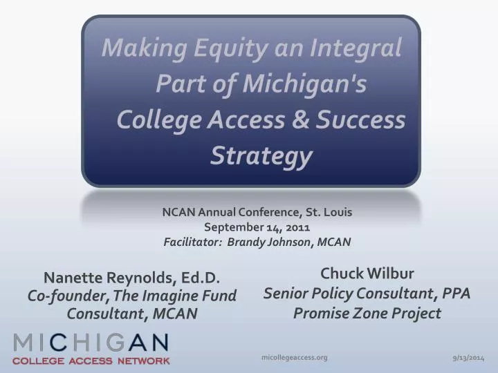 making equity an integral part of michigan s college access success strategy