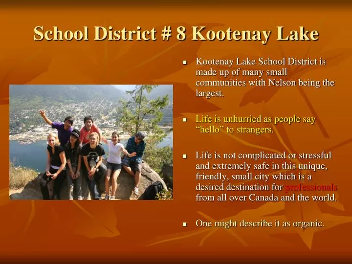 school district 8 kootenay lake