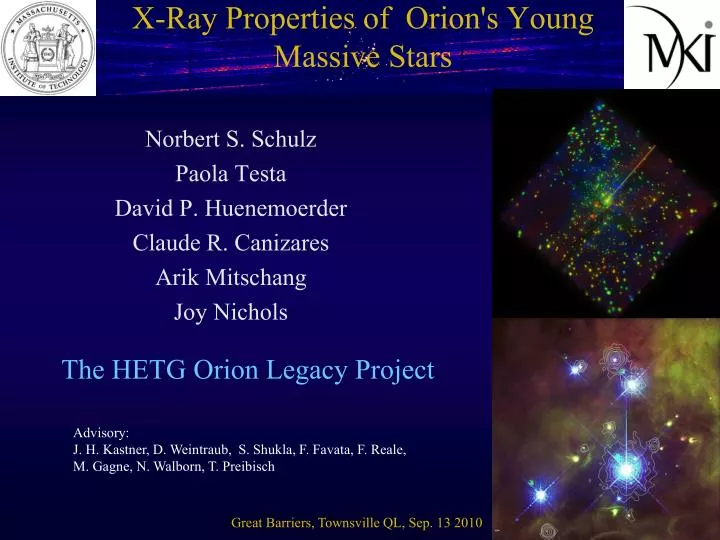 x ray properties of orion s young massive stars