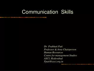 Communication Skills