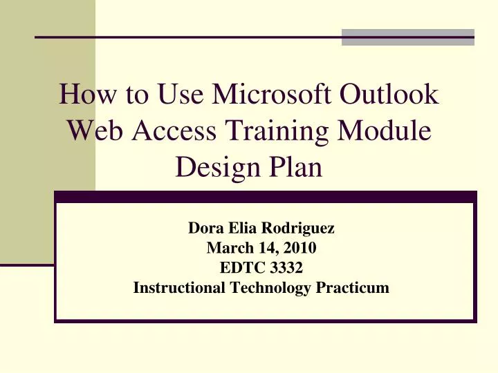 how to use microsoft outlook web access training module design plan