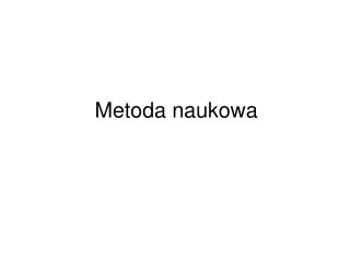 metoda naukowa